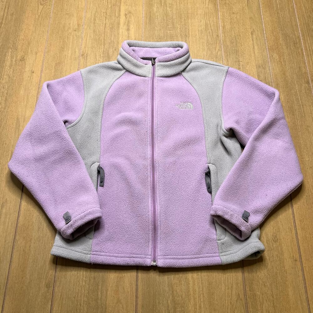 The‎ North Face Womens Sz Small Fleece Jacket Full Zip Purple Gray Y2K